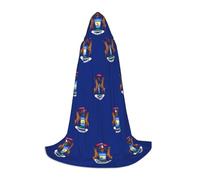 HDSKFNS Michigan State Flag Print Halloween mantello con cappuccio costume cosplay costume unisex strega accappatoio mantello con cappuccio mantello, nero, Small
