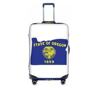 HDSKFNS Oregon State Bandiera Stampa Mappa Cover per Bagagli Copertura Valigia Viaggio Valigia Copertura Bagagli Adatta per valigie 45-32 pollici, Bianco, M