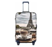 HDSKFNS Parigi Caffè Torre Eiffel 01 Coperture per Valigie con Stampa Per Valigie Copertura Valigia Da Viaggio Per Valigie Da 18-32 Pollici, Bianco, L