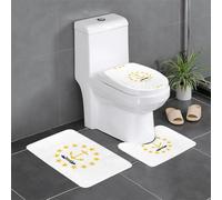 HDSKFNS Set di 3 tappeti da bagno con stampa bandiera del Rhode Island, tappetini da bagno in flanella, per vasca da bagno a forma di U