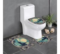 HDSKFNS Set di 3 tappetini da bagno con stampa "Not All Who Wander are Lost 1", tappetini da bagno in flanella, per vasca da bagno a forma di U