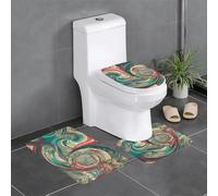 HDSKFNS Set di 3 tappetini da bagno con stampa "Not All Who Wander are Lost", tappetini da bagno in flanella, per vasca da bagno a forma di U