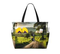 HDSKFNS Stampa Strada Campagna Ogni Borsa Da Viaggio Grande Capacità Tote Bags Pieghevole Pool Bag Zipper Borse Vacanza
