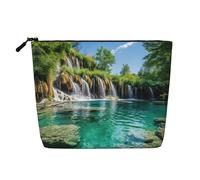 HDSKFNS Trousse da viaggio con cerniera, ideale per l'uso quotidiano o in viaggio, con stampa del parco nazionale dei laghi di Plitvice, borsa per il trucco da donna