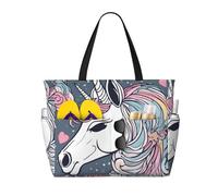 HDSKFNS Unicorno Design03 Stampa Ogni Borsa da Viaggio Grande Capacità Tote Bag Pieghevole Pool Bag Zipper Borse Vacanze