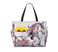 HDSKFNS Unicorno Design04 Stampa Ogni Borsa da Viaggio Grande Capacità Tote Bag Pieghevole Pool Bag Zipper Borse Vacanze