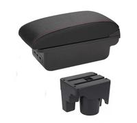 HDSNWG Accessori di Modifica Custodia per Console Centrale Box Bracciolo Automatico per Golf 6 5 Mk6 MK5 per Jetta(B-Black Red Line)
