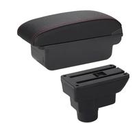 HDSNWG Accessori Interni Auto Scatola Portaoggetti Console Centrale Scatola Portaoggetti Multifunzionale per Bracciolo per Corsa D(C1 Black Red No USB)