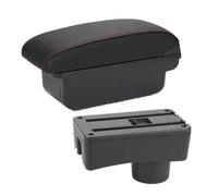 HDSNWG Accessori Interni per Auto Console Centrale Scatola Portaoggetti Multifunzionale Scatola per Braccioli per Accent per Tagaz(C Black Red No USB)