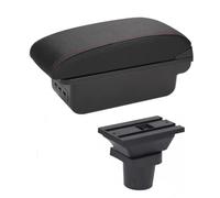 HDSNWG Accessori per La Modifica della Custodia della Console Centrale della Scatola del Bracciolo con Porta USB Portabicchieri per Picanto(B-Black Red Line)