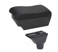 HDSNWG Accessori per La Modifica della Custodia Portaoggetti della Console Centrale per Box Bracciolo con Porta USB Portabicchieri per Ibiza(C-Black Black Lines)