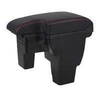 HDSNWG Box Bracciolo per Auto 2017 Accessori Interni Scatola Portaoggetti per Bracciolo per Focus 3(Black Red Line)