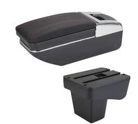 HDSNWG Bracciolo Box con supporto multifunzionale PU imbottito interni auto accessori modifica per Vitara(C1 nero rosso No USB)