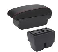 HDSNWG Bracciolo con supporto multifunzionale PU cuscino interno auto modifica accessori per Fiesta MK7 2009-2017 (C1 nero rosso NO USB)