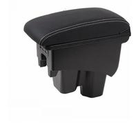 HDSNWG Scatola Bracciolo Auto USB Intensificato Doppio Strato Centrale Contenuto del Negozio Portabicchieri Posacenere Accessori per City(Black White Lines)