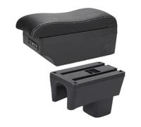 HDSNWG Scatola Bracciolo con Supporto Multifunzionale Cuscino in PU Accessori per La Modifica degli Interni Dell'auto per Swift(A Black White 7usB)