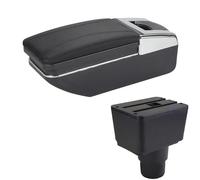 HDSNWG Scatola bracciolo con supporto multifunzionale PU imbottito interni auto accessori modifica per EcoSport 2018-2021 (C2 linea nera senza USB)