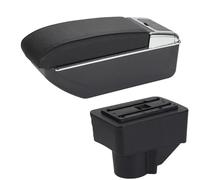 HDSNWG Scatola portaoggetti per interni auto, portaoggetti per console centrale, multifunzione, per Fiesta MK7 2009-2017 (D2 linea nera senza USB)