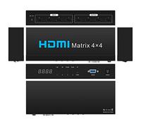 HDSUNWSTD Interruttore a matrice HDMI 4x4,4 K HDMI Matrix Switcher Splitter 4 in 4 Out Box con con RS232 e IR & Pulsante Controllo della mano per PS4 Fotocamera PC a TV Monitor