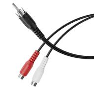 HDSupply adaptador de audio, cable en Y, cable de audio, conector RCA cinch a toma cinch 2x, para subwoofer, barra de sonido, TV, coche, radio, smartphone, tablet, negro