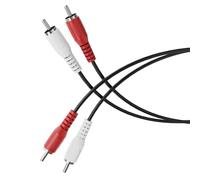 HDSupply cable RCA, 0.50m cable de audio RCA, cable de audio estéreo RCA, 2x enchufe RCA a 2x enchufe RCA, para subwoofer, barra de sonido, TV, amplificador, hi-fi, negro