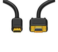 HDSupply Cavo HDMI/VGA Convertitore attivo ad alta velocità, 2,00 m, connettore HDMI A (19 pin) a connettore VGA (DE-15), contatti placcati in oro, schermatura multipla, nero
