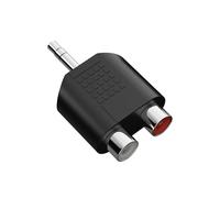HDSupply divisor de audio, adaptador Y, conector jack aux 3,5 mm a 2x RCA cinch socket, para altavoces, subwoofer, barra de sonido, TV, coche, radio, smartphone, tablet, negro