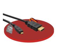HDSupply HC055-005E HDMI - Cavo Micro HDMI HDMI-A maschio (da 19 pin) a HDMI-D maschio (19 pin) 2 volte schermato contatti dorati, 0,5 m, nero