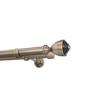 HDTL Kit Bastone per Tende in metallo 25/19mm Ottone Antico Montaggio a Muro 160 cm Aura