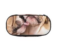 HDTVTV Bacia i cuccioli di bulldog inglese Astuccio per matite, astuccio per penne, astuccio portatile con cerniera, astuccio per cosmetici