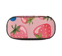 HDTVTV Bella fragola rosa Astuccio per matite, astuccio per penne, astuccio portatile con cerniera, astuccio per cosmetici
