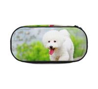 HDTVTV Bichon Frise Park Animali domestici Cani Bichon Frise Cani Astuccio per matite, astuccio per penne, astuccio portatile con cerniera, astuccio per cosmetici