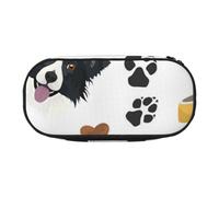 HDTVTV Border Collie cane sorridente Astuccio per matite, astuccio per penne, astuccio portatile con cerniera, astuccio per cosmetici