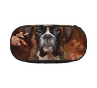 HDTVTV Cani Boxer Autunno Astuccio per matite, astuccio per penne, astuccio portatile con cerniera, astuccio per cosmetici