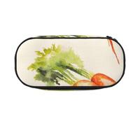 HDTVTV Carote disegnate a mano ad acquerello Astuccio per matite, astuccio per penne, astuccio portatile con cerniera, astuccio per cosmetici