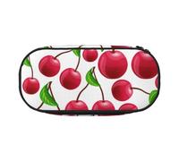 HDTVTV Ciliegie rosse stampate Astuccio per matite, astuccio per penne, astuccio portatile con cerniera, astuccio per cosmetici