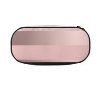 HDTVTV Elegante striscia rosa cipria glitterata oro rosa Astuccio per matite, astuccio per penne, astuccio portatile con cerniera, astuccio per cosmetici