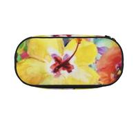 HDTVTV Fiori di orchidea giglio acquerello Astuccio per matite, astuccio per penne, astuccio portatile con cerniera, astuccio per cosmetici