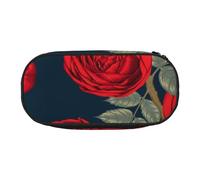 HDTVTV Fiori di rose rosse Astuccio per matite, astuccio per penne, astuccio portatile con cerniera, astuccio per cosmetici