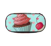 HDTVTV Modello di cupcake stampato Astuccio per matite, astuccio per penne, astuccio portatile con cerniera, astuccio per cosmetici