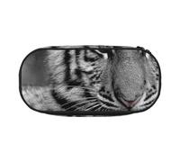 HDTVTV Modello tigre bianca Astuccio per matite, astuccio per penne, astuccio portatile con cerniera, astuccio per cosmetici