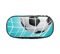 HDTVTV Obiettivo di calcio Calcio vincente Astuccio per matite, astuccio per penne, astuccio portatile con cerniera, astuccio per cosmetici
