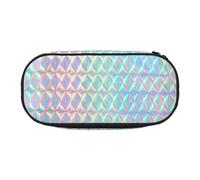 HDTVTV Ologramma colorato arcobaleno olografico Astuccio per matite, astuccio per penne, astuccio portatile con cerniera, astuccio per cosmetici