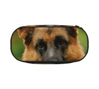 HDTVTV Pastore tedesco felice stampato Astuccio per matite, astuccio per penne, astuccio portatile con cerniera, astuccio per cosmetici