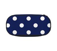 HDTVTV Pois blu navy Astuccio per matite, astuccio per penne, astuccio portatile con cerniera, astuccio per cosmetici