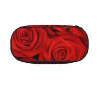 HDTVTV Rose rosse Astuccio per matite, astuccio per penne, astuccio portatile con cerniera, astuccio per cosmetici