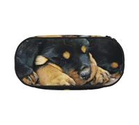 HDTVTV Rottweiler Cani che dormono Animali domestici Cuccioli Piccoli Astuccio per matite, astuccio per penne, astuccio portatile con cerniera, astuccio per cosmetici
