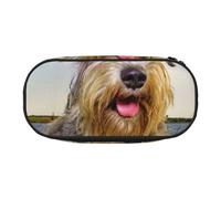 HDTVTV Schnauzer Lawn Pets Cani grigi Chnauzer Astuccio per matite, astuccio per penne, astuccio portatile con cerniera, astuccio per cosmetici
