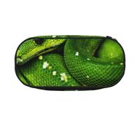 HDTVTV Serpente verde rettile Astuccio per matite, astuccio per penne, astuccio portatile con cerniera, astuccio per cosmetici