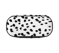 HDTVTV Stampa animale in bianco e nero con pois dalmata Astuccio per matite, astuccio per penne, astuccio portatile con cerniera, astuccio per cosmetici